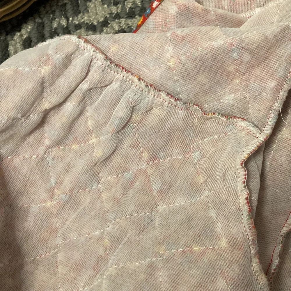 Red Floral Quilted House Coat Robe - Picture 10 of 10